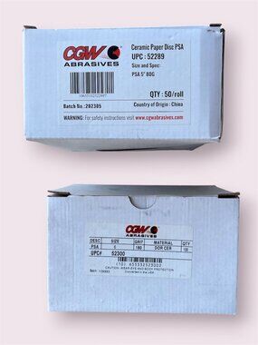 2 Boxes PSA Sanding Discs: 5" 80 grit & 6" 180 grit (CGW Abrasives)